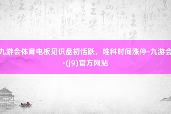 九游会体育电板见识盘初活跃，维科时间涨停-九游会·(j9)官方网站