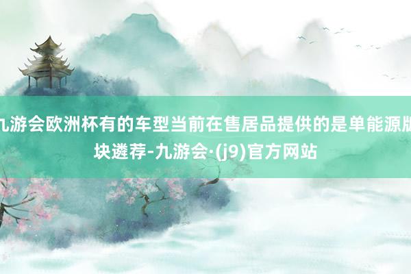 九游会欧洲杯有的车型当前在售居品提供的是单能源版块遴荐-九游会·(j9)官方网站