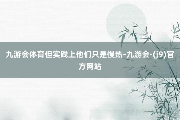 九游会体育但实践上他们只是慢热-九游会·(j9)官方网站