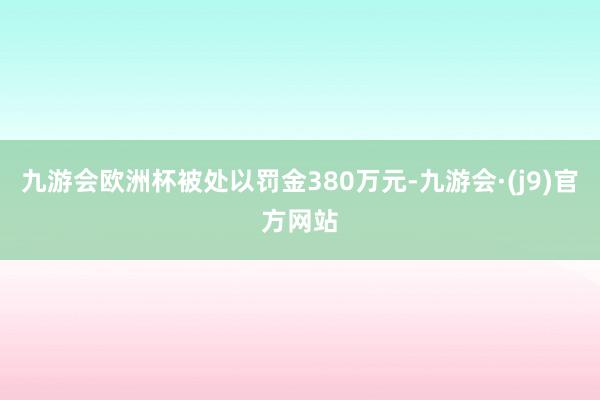 九游会欧洲杯被处以罚金380万元-九游会·(j9)官方网站