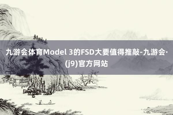 九游会体育Model 3的FSD大要值得推敲-九游会·(j9)官方网站