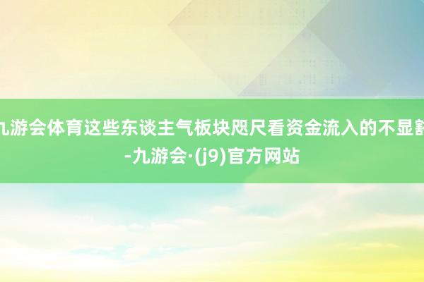 九游会体育这些东谈主气板块咫尺看资金流入的不显豁-九游会·(j9)官方网站