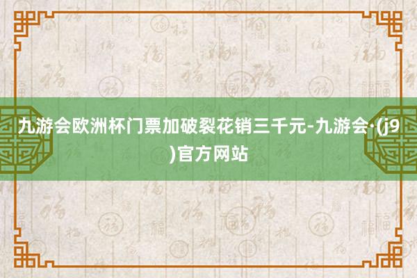九游会欧洲杯门票加破裂花销三千元-九游会·(j9)官方网站