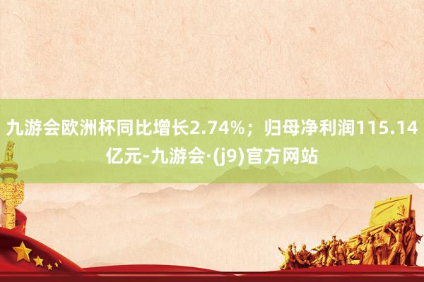 九游会欧洲杯同比增长2.74%；归母净利润115.14亿元-九游会·(j9)官方网站
