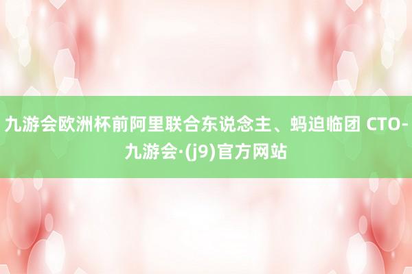 九游会欧洲杯前阿里联合东说念主、蚂迫临团 CTO-九游会·(j9)官方网站