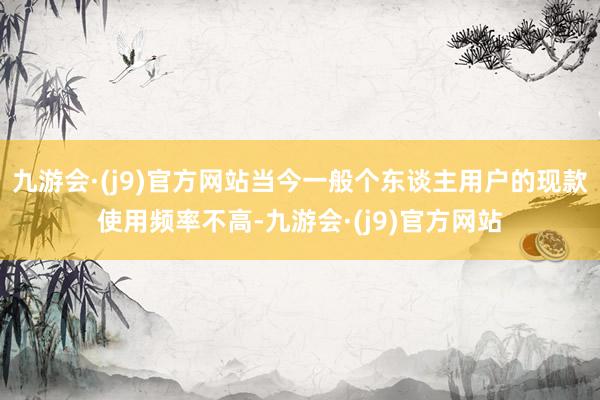 九游会·(j9)官方网站当今一般个东谈主用户的现款使用频率不高-九游会·(j9)官方网站